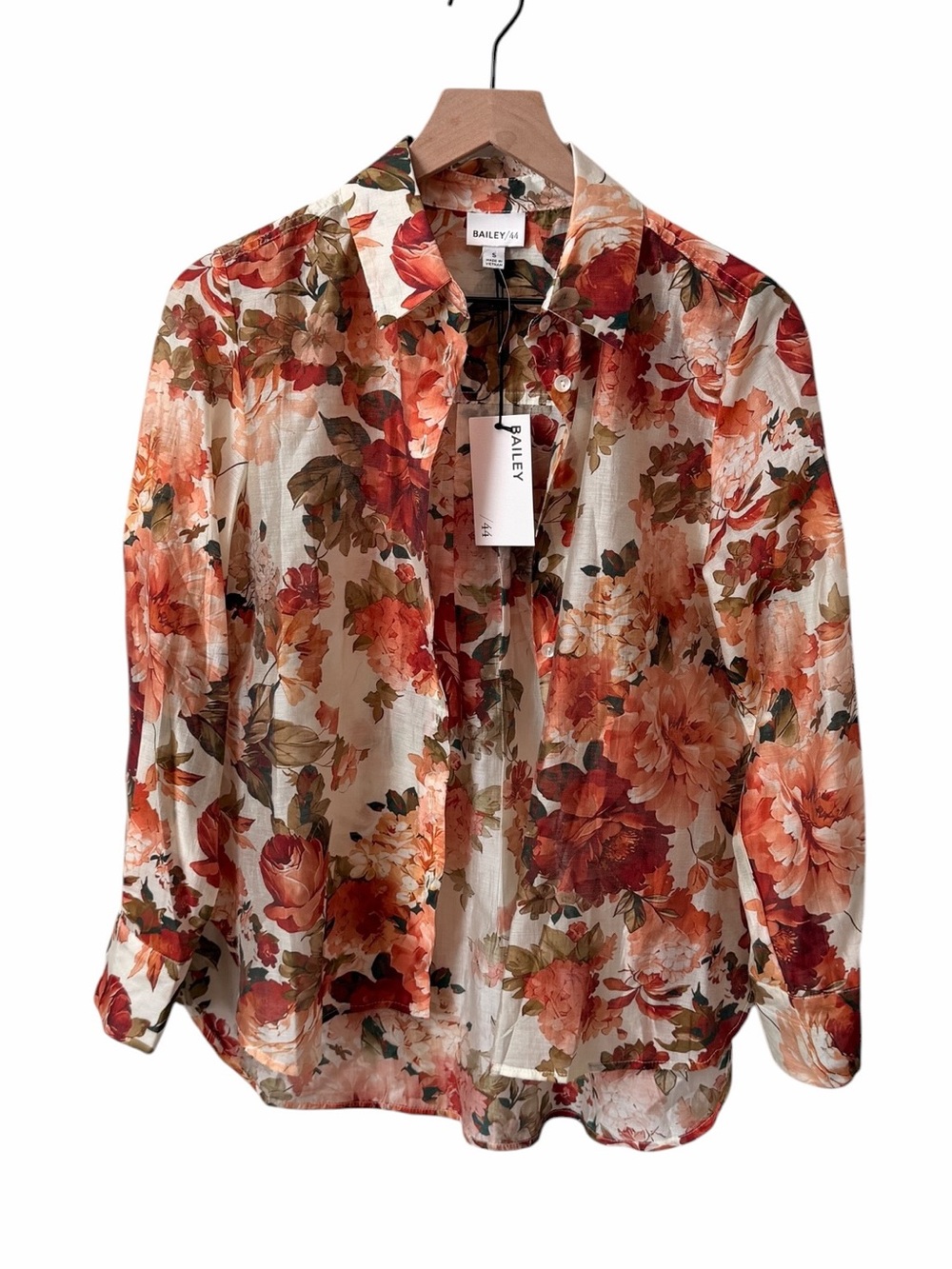 NWT Bailey 44 Floral Sheer Long Sleeve Blouse Size Small